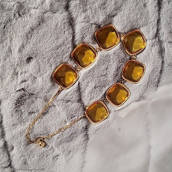 KATE SPADE New York RARE huge GOLDEN CITRINE baubles NECKLACE - Picture 6 of 11